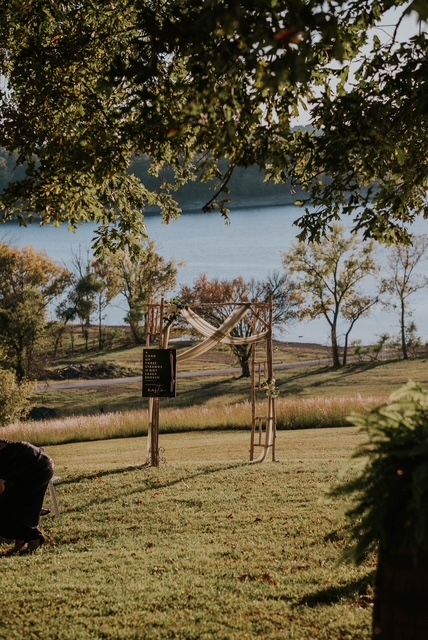 Wedding arch lakeside