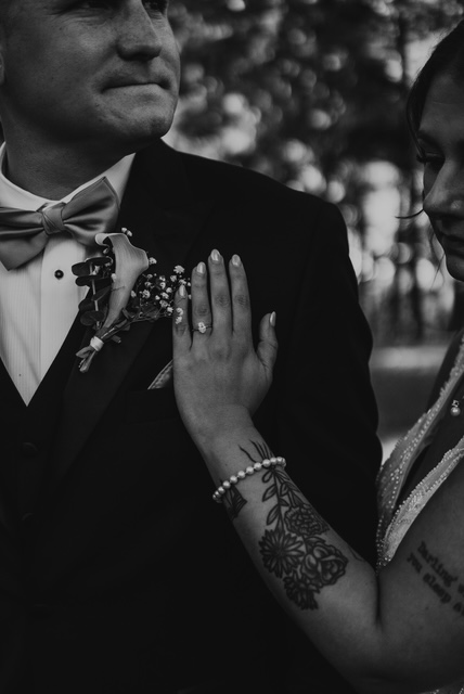Wedding couple black and white