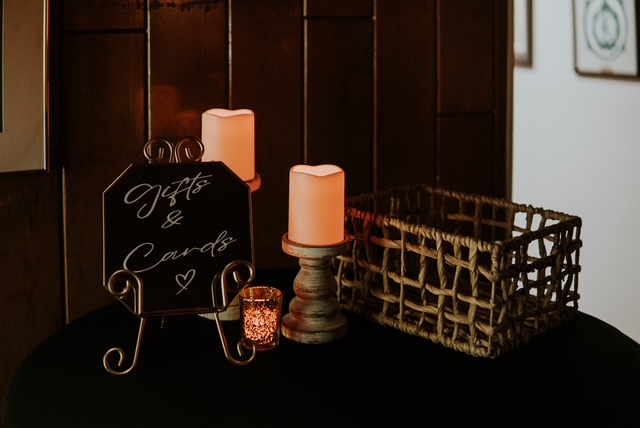 Wedding gifts and cards table