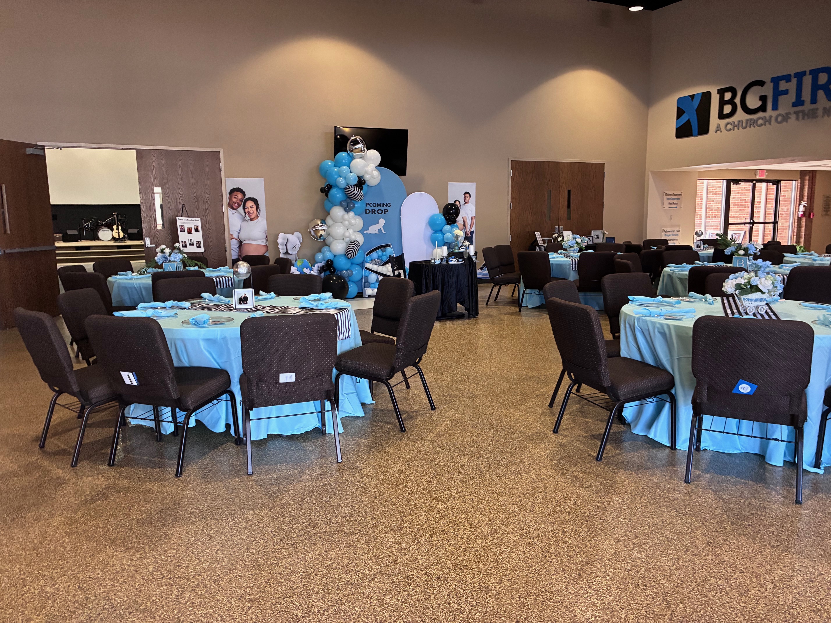 Baby shower full venue view