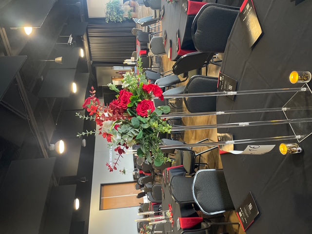 Red rose centerpiece banquet