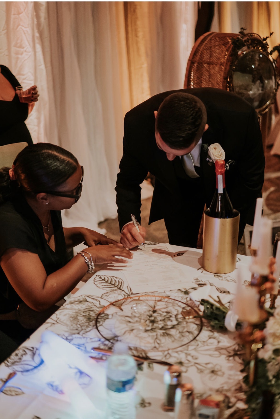 Amber coordinating at wedding